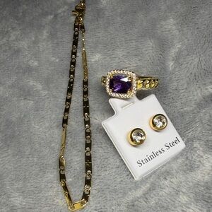 Elegant Gold and Purple Jewelry Set for Tonya💓